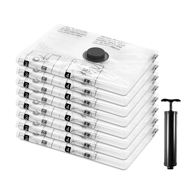 SUOCO 8 Large Vacuum Storage Bags, Compression Packing Seal Space Saver Cubes for Clothing Bedding Blankets Pillows - Image 1